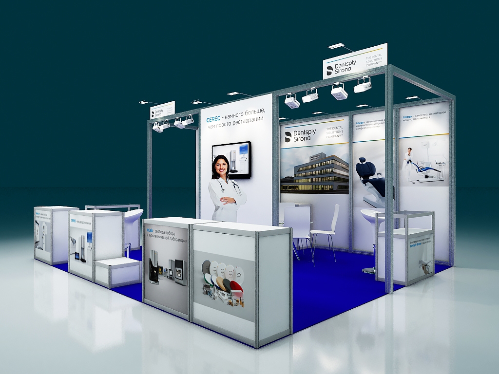 DENTSPLY SIRONA - изготовление выставочных стендов в Самаре и Новосибирске